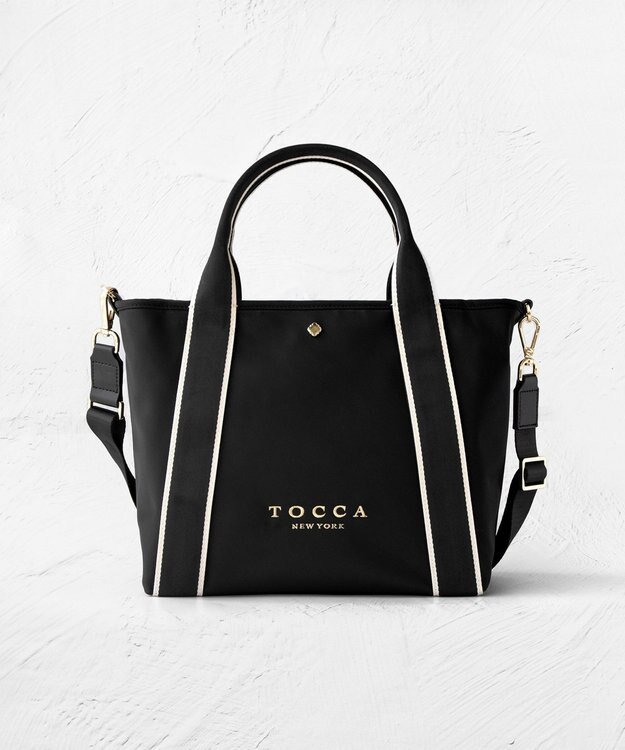 TOCCA BICOLOR RIBBON NYLON M トートバッグ M ブラック系