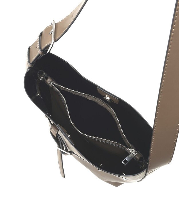 YECCA VECCA ベルトデザインワンハンドルショルダーバッグ Dark Brown