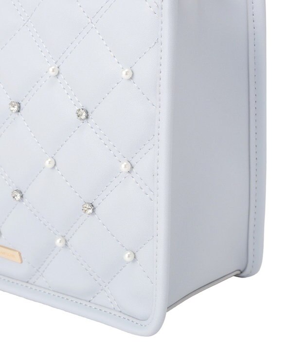 Maison de FLEUR パールビジューキルティングスクエアショルダー Light Blue