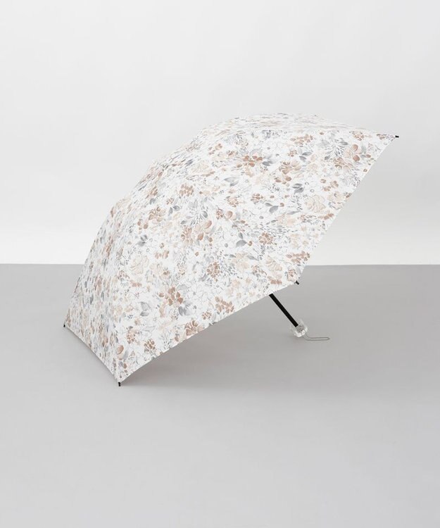 AURORA 【 JILL STUART（ジル スチュアート）】ヴィンテージフラワープリント雨傘（折りたたみ傘） ベージュ