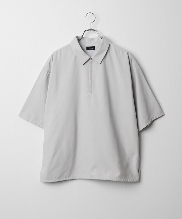 WEGO 【LUCY】アイススウェードハーフジップシャツ（S） ライトグレー