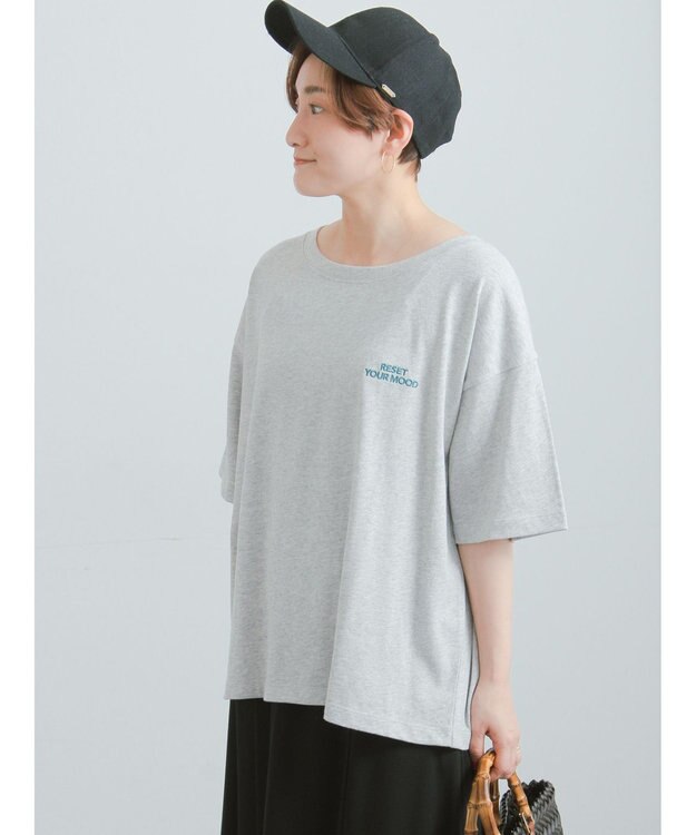 Te chichi 胸刺繍&バックプリントBIGTシャツ グレー