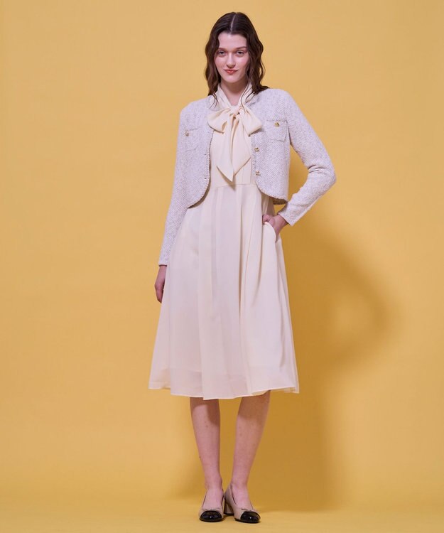 TOCCA TWEEDY MAZE ニットジャケット アイボリー系