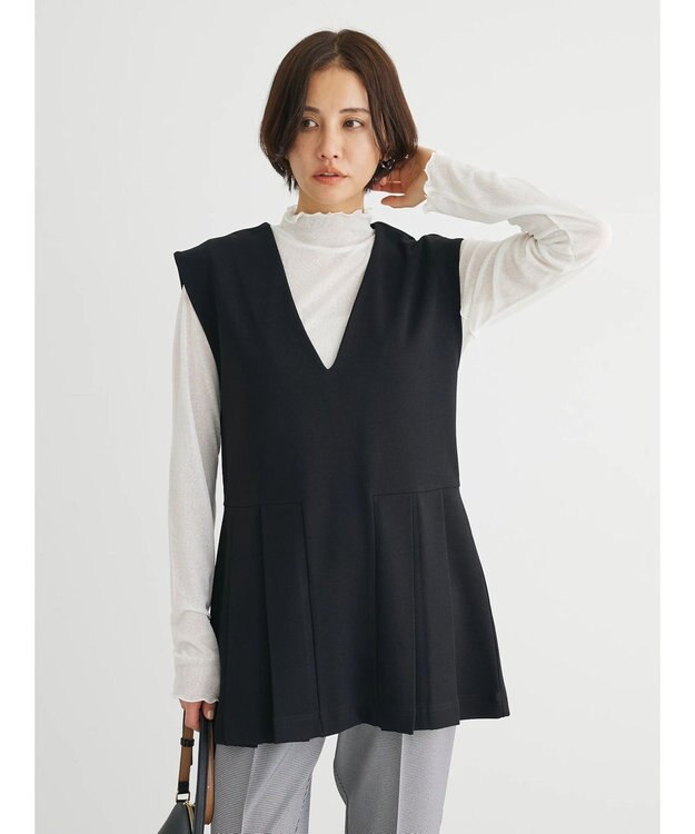 Green Parks ・Ｐｅｔｉｔ　Ｆｌｅｕｒ　サイドプリーツベスト Black