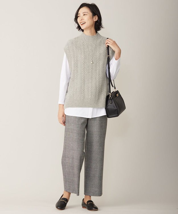 J.PRESS LADIES 【洗える】BUNNY ニット ベスト ライトグレー系