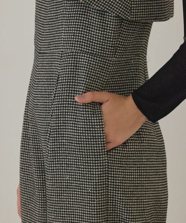 GRACE CONTINENTAL チドリツイードサロペット ブラック