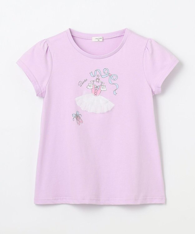 ANY KIDS ひんやりクール アップリケTシャツ ラベンダー（ドレス）