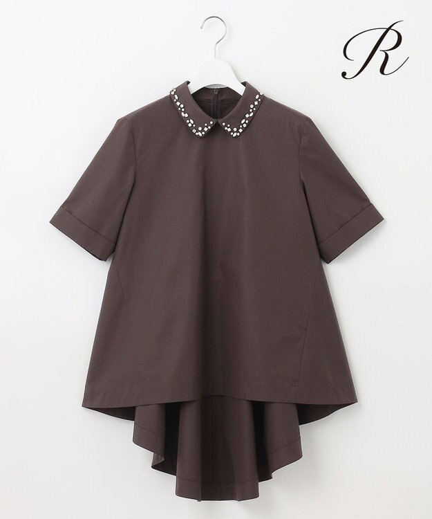 23区 L 【R(アール)】THOMAS MASON ビジュ―カラー シャツ ブラウン系