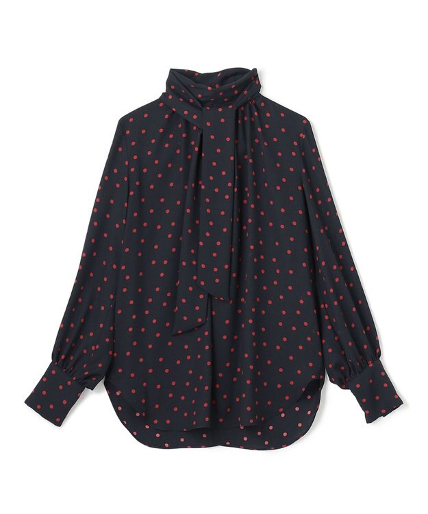 BEIGE， VIGNON / ドットブラウス Navy×Red