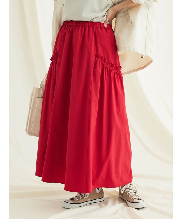 CRAFT STANDARD BOUTIQUE サイドフリルギャザースカート Red