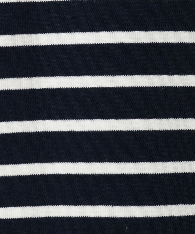 Green Parks 異素材ボーダーペプラムカットソー Navy