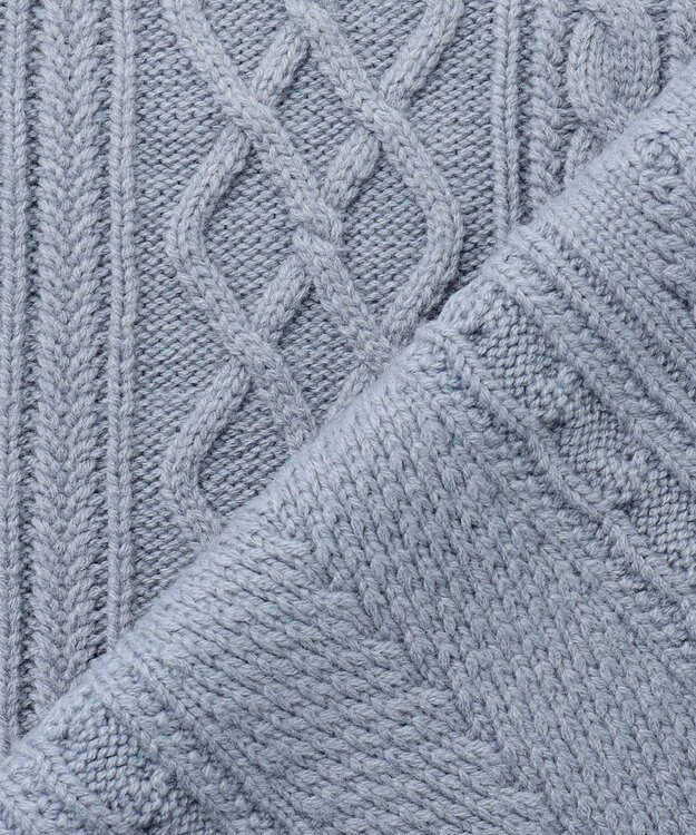 J.PRESS YORK STREET 【UNISEX】アランケーブル クルーニット サックスブルー系