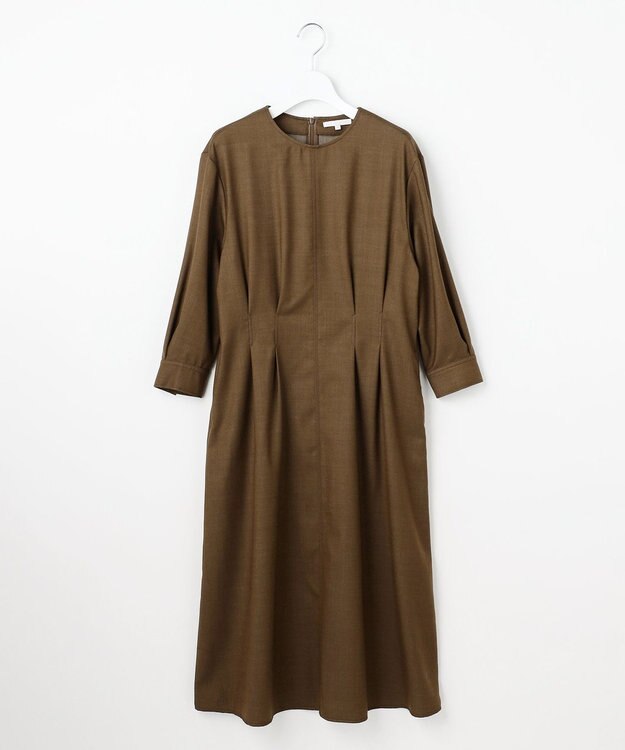 自由区 デニムライクツイル ワンピース ブラウン