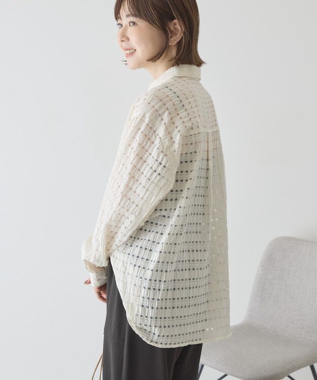 AMERICAN HOLIC シアーチェックシャツ Ivory