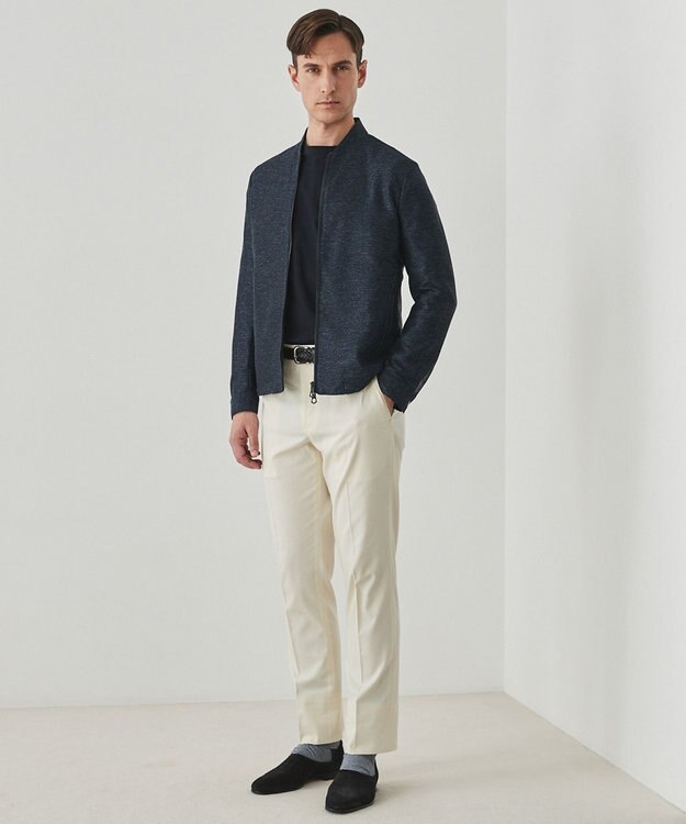 GOTAIRIKU 新素材【洗える/シワになりにくい/ストレッチ】カラミプリント MA-１ブルゾン ネイビー系8