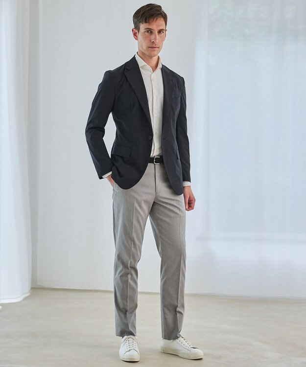 GOTAIRIKU 仕事で着られる綿パン【吸水速乾/ストレッチ/折り目加工】クールマックスコットンパンツ_ノータック（26年モデル） ライトグレー系