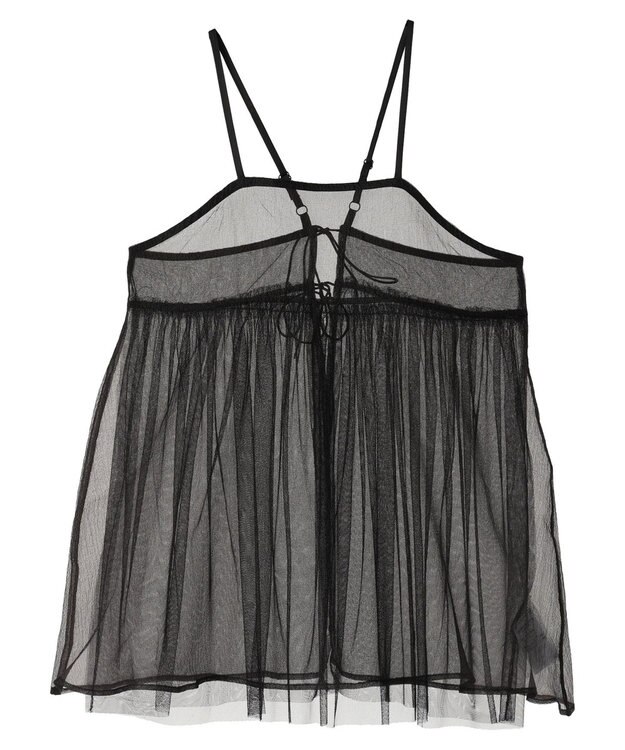 Green Parks リバーシブルチュールビスチェ Black