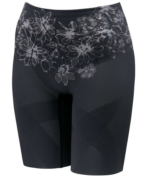 WACOAL 【SUHADA 肌リフトSTEP 】 ガードル ロング丈 はいて歩いて、カロリー消費アップをめざそう クロス構造 ジャストウエスト スハダ GRC486 /ワコール ブラック