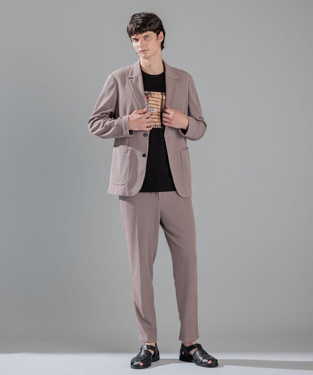 JOSEPH HOMME ソフトタックジャージー　ジャケット ローズ系