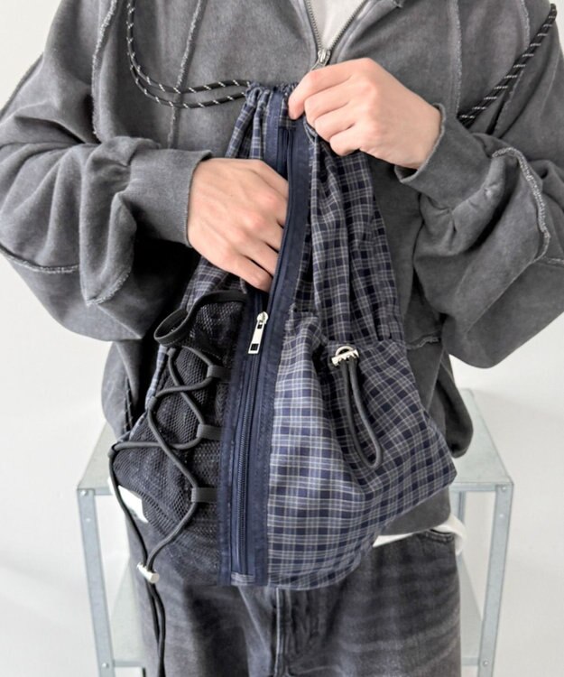 WEGO 【ユニセックス着用ITEM】センターzipナップサック 柄1