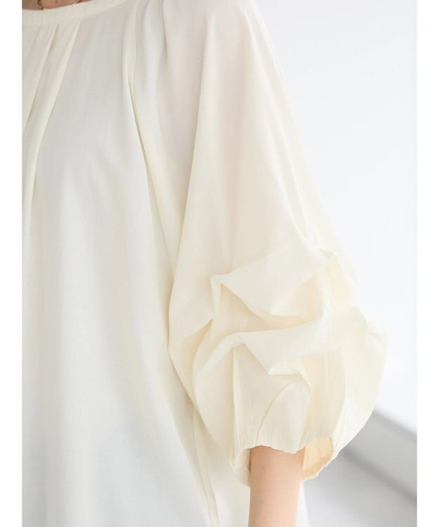 CRAFT STANDARD BOUTIQUE ピンタックホイップスリーブブラウス Ivory