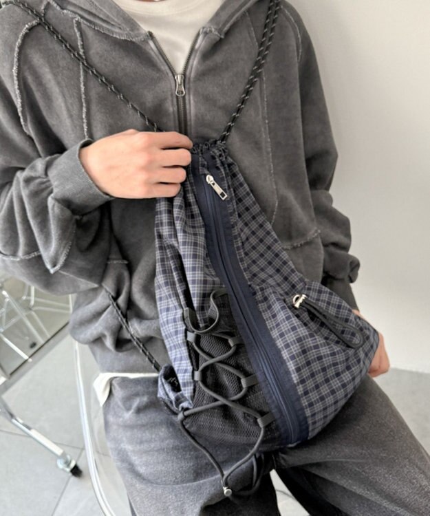 WEGO 【ユニセックス着用ITEM】センターzipナップサック 柄1