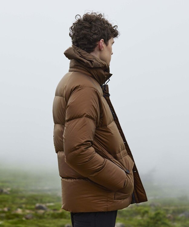 JOSEPH ABBOUD MOUNTAIN 【UNISEX】軽量/撥水  NYリップ ダウンブルゾン キャメル系