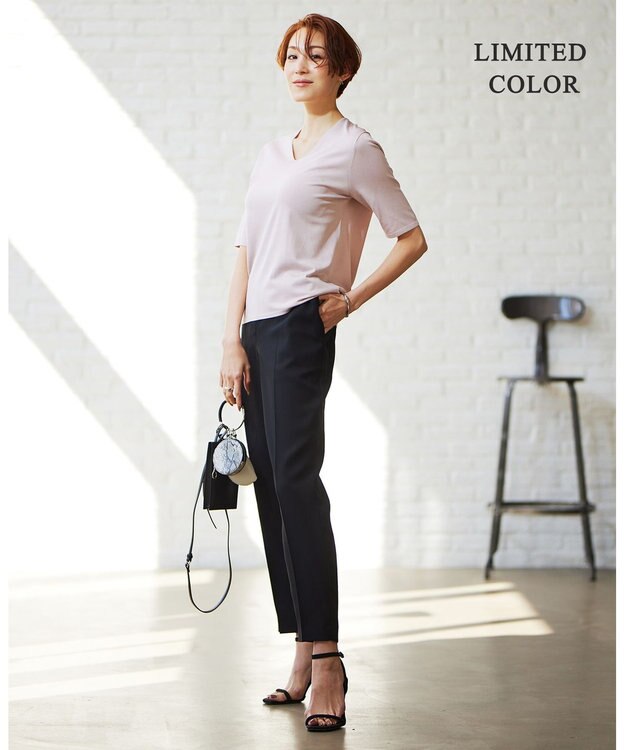 ICB L 【WEB限定カラーあり】 シンセティックハイゲージ 半袖ニット ピンク系［WEB限定］