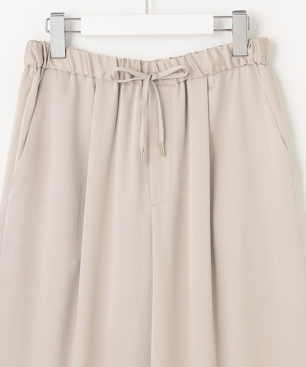 自由区 L 【洗える】チンツサテンタンブラー ワイドパンツ ベージュ系