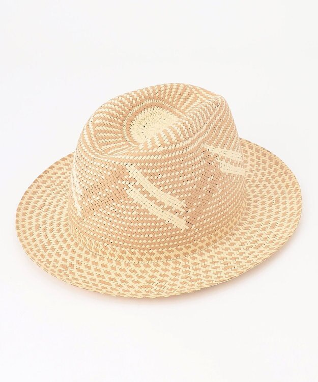 JOSEPH ABBOUD 【SUPERDUPER・イタリア製・ハンドクラフト】OPEN PAPER STRAW ハット キャメル系