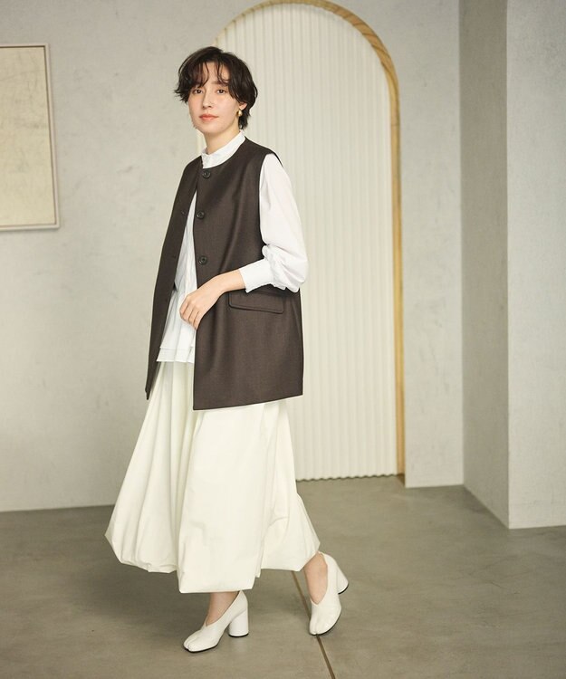 #Newans 大人気ジレが新素材で再登場！チュニックジレ ブラウン