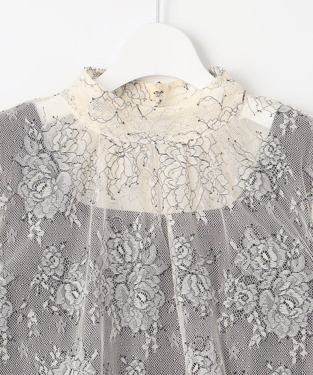 Feroux 【2WAY・セットアイテム】レースブラウス×ジャンパースカートセット グレー系