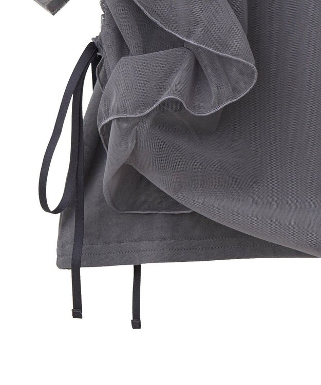 AMERICAN HOLIC チュールレイヤードドロストトップス Charcoal Gray