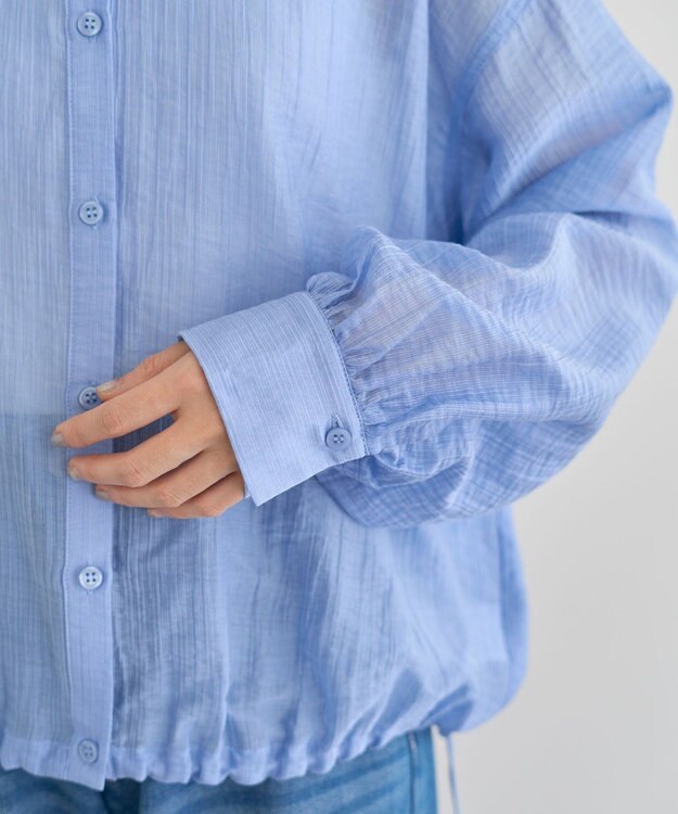 Green Parks 裾ドロストシアーシャツ Sax