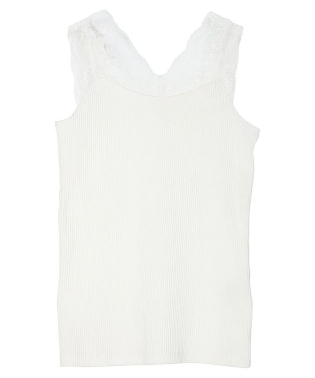 Green Parks レースタンクトップ Off White