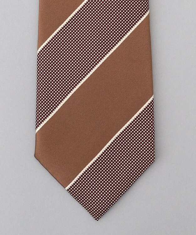 GOTAIRIKU 【日本製】西陣ネクタイ_レジメンタルストライプ柄 ベージュ系1