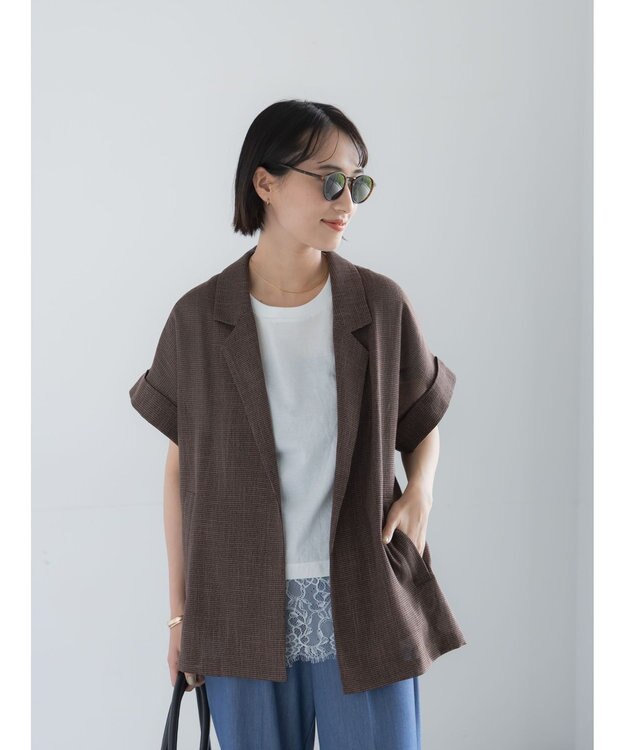 Te chichi カラミメッシュジャケット《2026 SUMMER LOOK item》 ブラウン