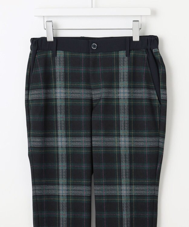 23区GOLF 【MEN】【ストレッチ】チェック柄プリント パンツ ダークグリーン系3