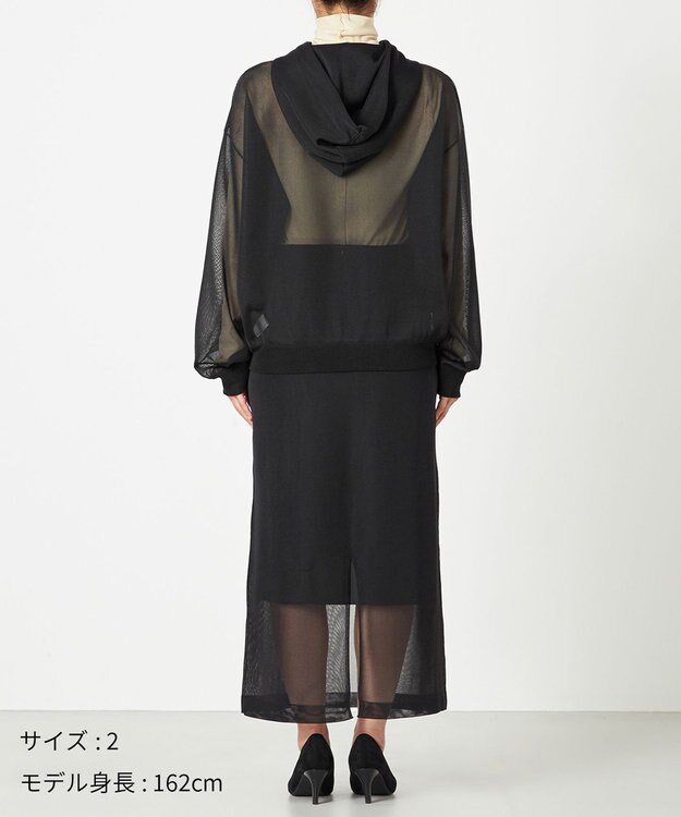 NAVE 【Nave・洗える】シアーニット パーカー ブラック系