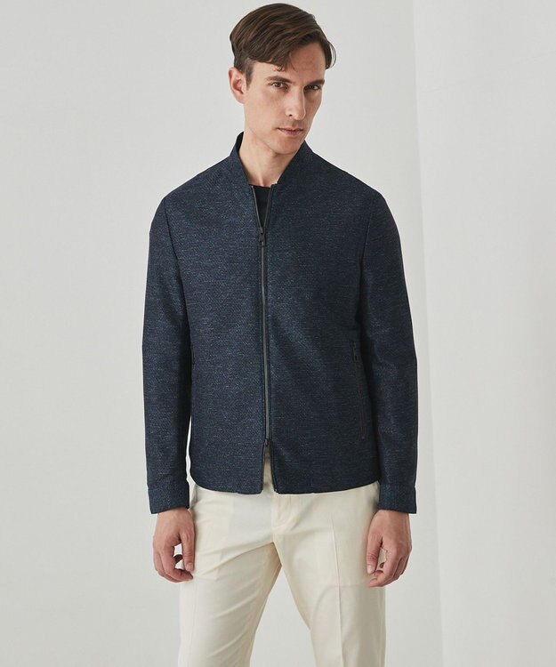 GOTAIRIKU 新素材【洗える/シワになりにくい/ストレッチ】カラミプリント MA-１ブルゾン ネイビー系8