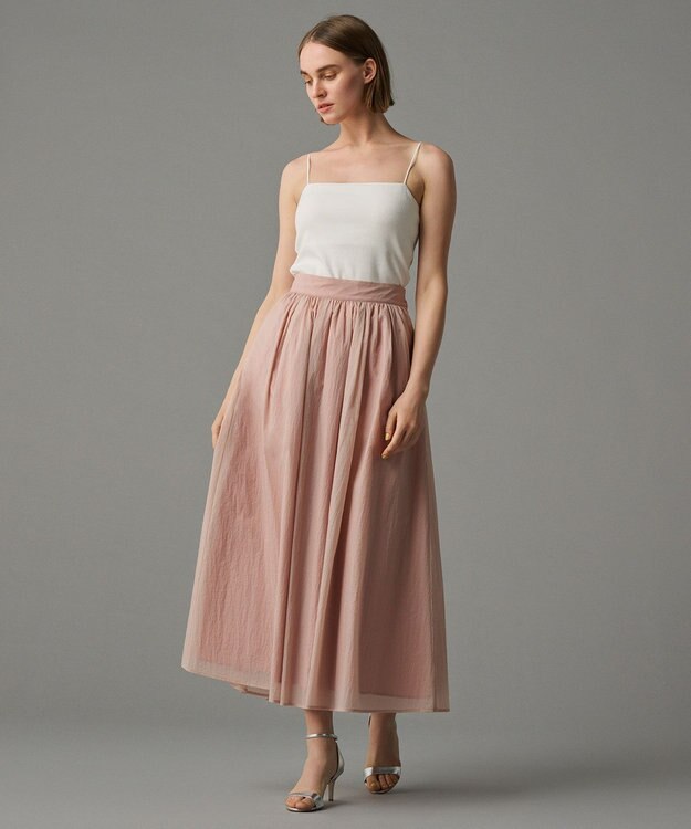 uncrave 【撥水・洗濯機洗い可】シアープルーフナイロン フレアスカート（uncrave STANDARD） ピンク