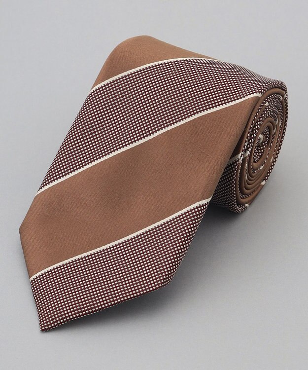 GOTAIRIKU 【日本製】西陣ネクタイ_レジメンタルストライプ柄 ベージュ系1