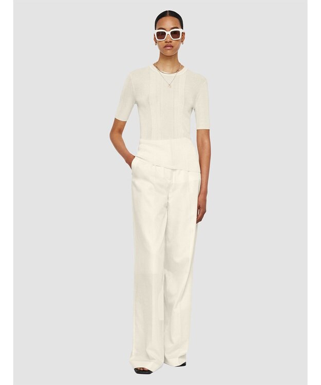 JOSEPH クリスピーレーヨン　ショートスリーブニット Ivory