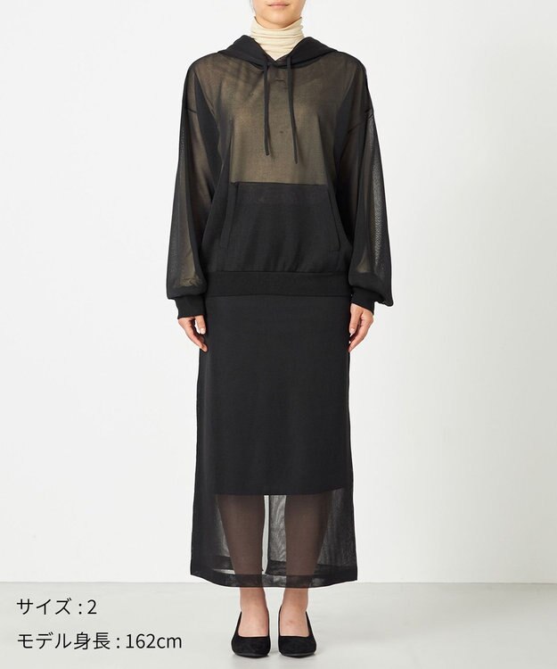 NAVE 【Nave・洗える】シアーニット パーカー ブラック系