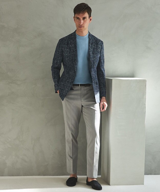 GOTAIRIKU 仕事で着られる綿パン【吸水速乾/ストレッチ/折り目加工】クールマックスコットンパンツ_ノータック（26年モデル） ライトグレー系