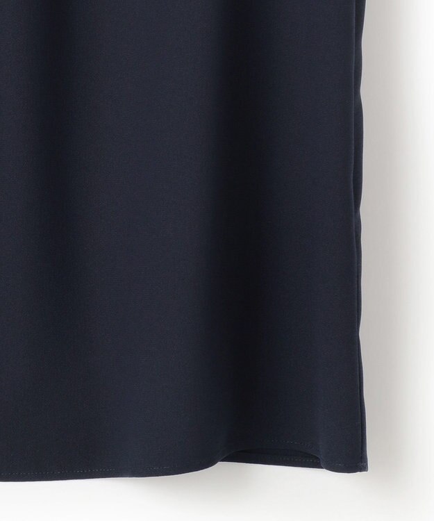 23区 L 【洗える】ジョーゼット フリル ブラウス ネイビー系