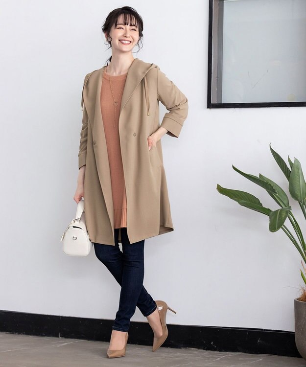 Tiaclasse L 【洗える】リラックス感のあるラグランスリーブニット オレンジ