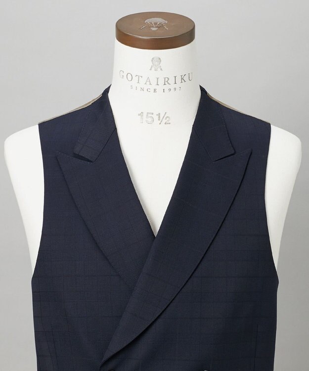 GOTAIRIKU 【山栄毛織】レトロテック 3ピーススーツ ネイビー系4
