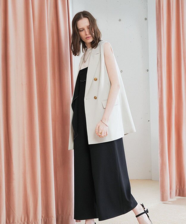 YECCA VECCA ドライタッチ金釦テーラードジレ Light Beige