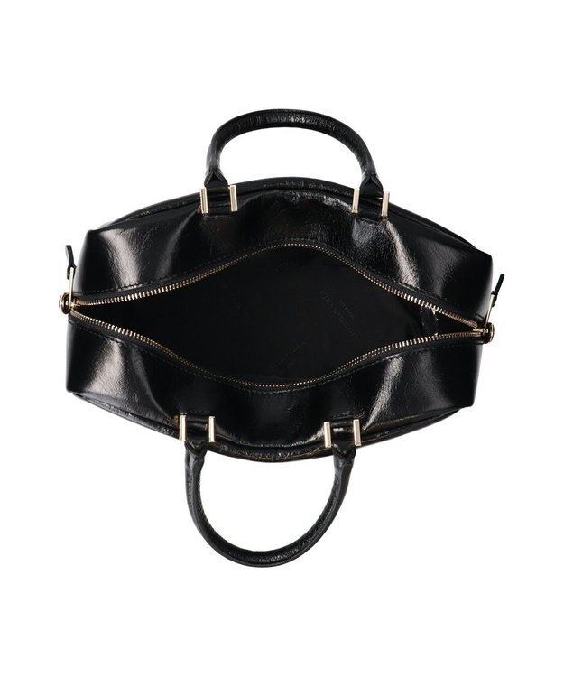 INTER-CHAUSSURES 【CHRISTIAN VILLA】ボックスシルエットレザーハンドバッグ ブラック
